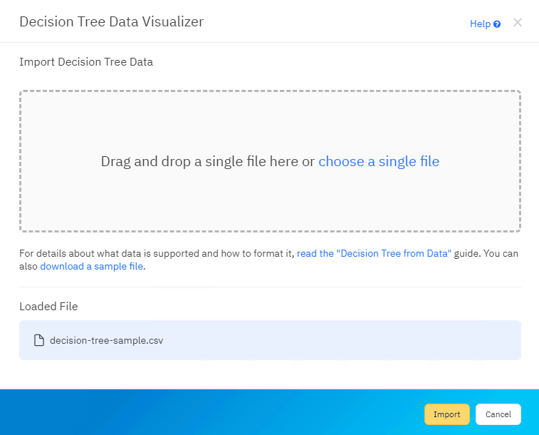 Import decision tree data